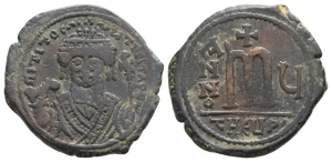 Maurice Tiberius AE 40 Nummi or Follis.