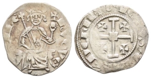Crusader States. Cyprus (Lusignan Kingdom), Hugh IV AR Gros.