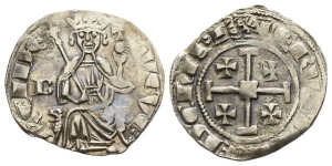 Crusader States. Cyprus (Lusignan Kingdom), Hugh IV AR Gros.