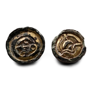 Anglo-Saxon Gilt Bronze Button Brooch Group