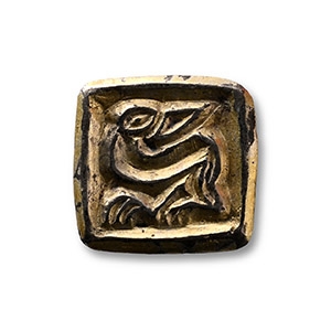 Germanic Silver-Gilt Beast Facing Back Mount