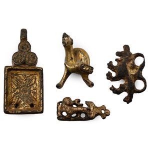 Medieval Gilt Bronze Artefact Group