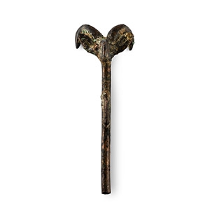 Luristan Bronze Pin Head with Ibex