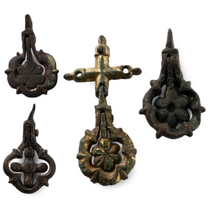 Medieval Knights Bronze Heraldic Horse Harness Pendant Group