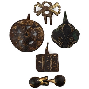 Medieval Knights Bronze Heraldic Horse Harness Pendant Group