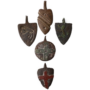 Medieval Knights Bronze Heraldic Horse Harness Pendant Group