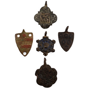 Medieval Knights Bronze Heraldic Horse Harness Pendant Group