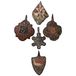 Medieval Knights Bronze Heraldic Horse Harness Pendant Group