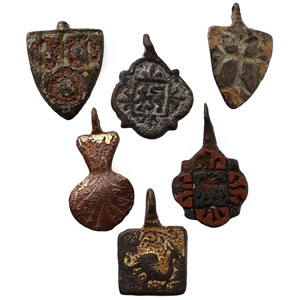 Medieval Knights Bronze Heraldic Horse Harness Pendant Group