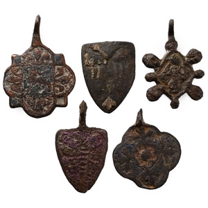 Medieval Knights Bronze Heraldic Horse Harness Pendant Group