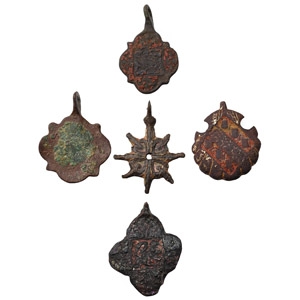 Medieval Knights Bronze Heraldic Horse Harness Pendant Group