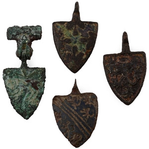 Medieval Knights Bronze Heraldic Horse Harness Pendant Group