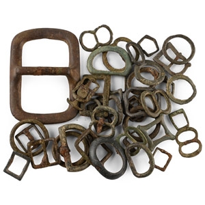 Medieval and Later Bronze Buckle and Harness Ring Collection
