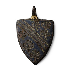 Medieval Knights Enamelled De Bohun Family Bronze Heraldic Horse Harness Pendant