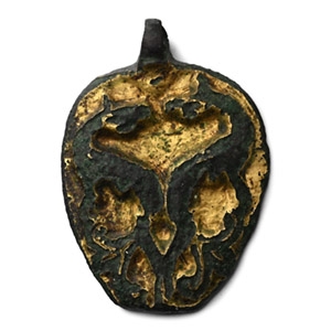 Norman Knights Gilt Bronze Heraldic Horse Harness Pendant