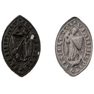 Medieval Bronze Ecclesiastical Vesica-Shaped Seal Matrix