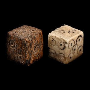 Roman Bone Gaming Dice Pair