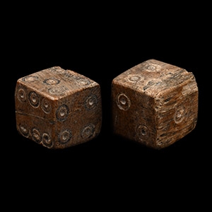 Roman Bone Gaming Dice Pair