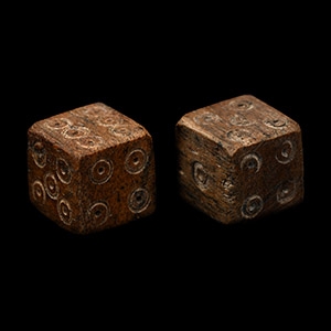 Roman Bone Gaming Dice Pair
