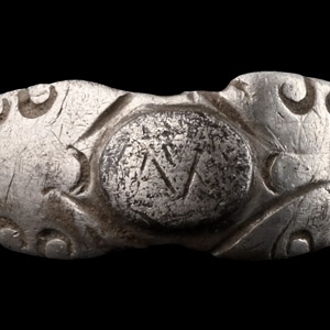 Roman Silver Ring with V Motif