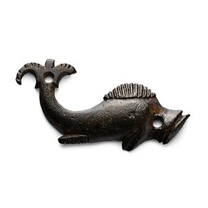Roman Bronze Dolphin Mount
