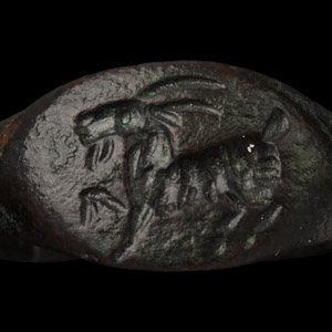 Eastern Greek Bronze Ring with Ibex