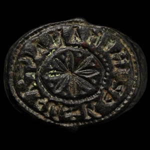 Medieval Bronze Ring with Lord, Help Anastasia