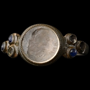 Georgian Bronze Ring with Portrait Gemstone
