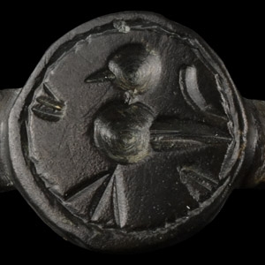 Byzantine Bronze Ring with Bird