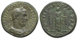 Macrinus AE Sestertius.