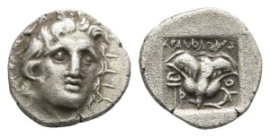 Islands off Caria. Rhodos, Rhodes AR Hemidrachm.