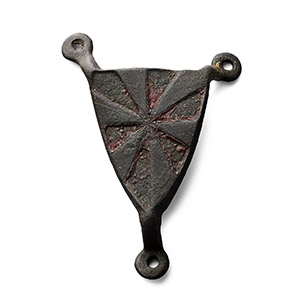 Medieval Knights Bronze Bassingbourn Family Heraldic Casket Mount