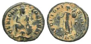 Time of Maximinus II BI Quarter Nummus.