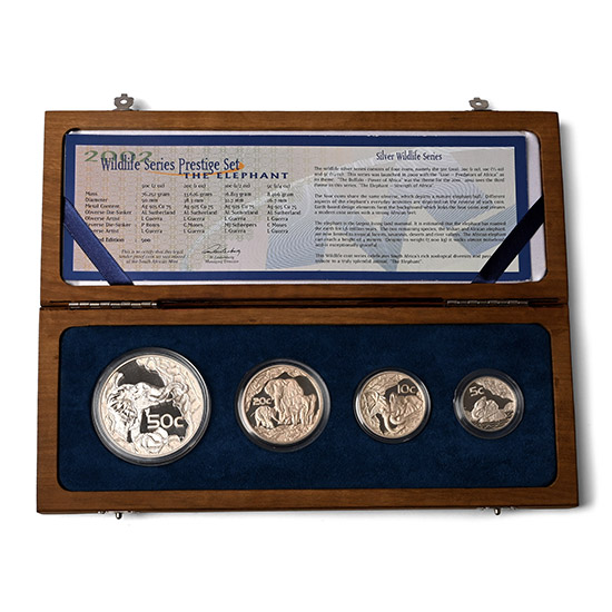 South Africa. Set of Four [4] The Elephant Wildlife Series Prestige Coins.
