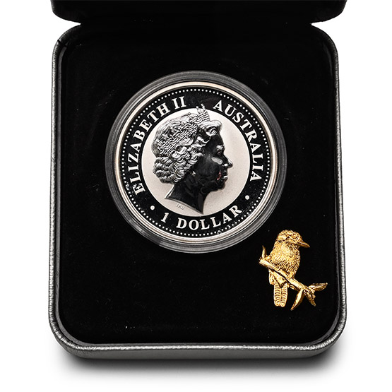 Australia. Kookaburra Silver Coin Series Gilded AR 1 Dollar.