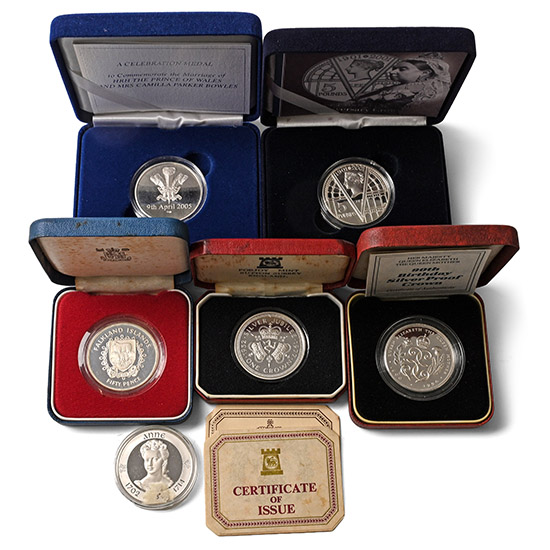 Great Britain. Windsor, Six [6] Elizabeth II Silver Proof Coins.