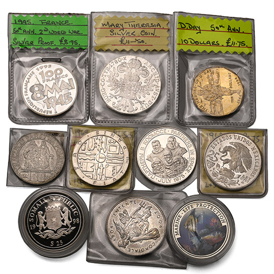 Mixed Group of Ten [10] World Silver Proof and Other Coins.