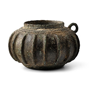 Roman Bronze Fluted Pyxis