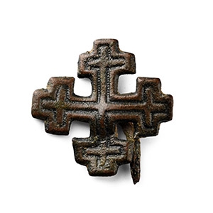 Medieval Bronze Knights Holy Sepulchre Badge with Pin
