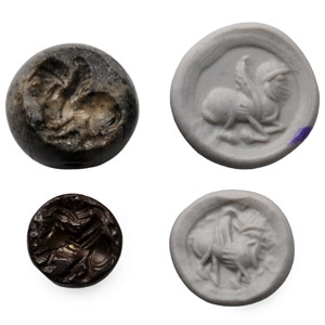 Sasanian Stone Stamp Seal Group