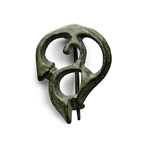 Roman Bronze Trumpet Whorl Brooch
