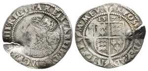 England. Tudor, Elizabeth I AR Sixpence.