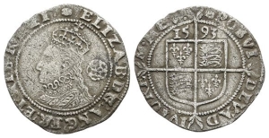 England. Tudor, Elizabeth I AR Sixpence.