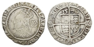 England. Tudor, Elizabeth I AR Threepence.