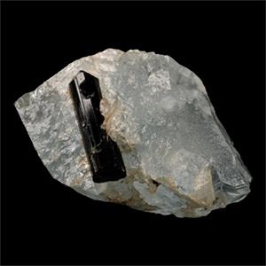 Tourmaline Crystal on Aquamarine Mineral Display Specimen