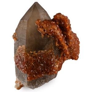 Spessartine Garnet with Smoky Quartz Mineral Display Specimen