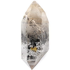 Quartz Crystal with Graphite with Moving Bubble Mineral Display Specimen