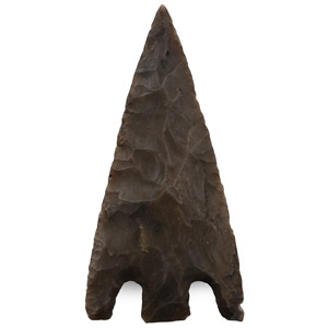 Large British Stone Age Knapped Flint Barbed and Tanged Arrowhead