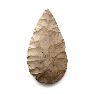 British Stone Age Knapped Leaf-Shaped Arrowhead