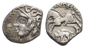 Celtic Northwest Gaul. Carnutes, Andecombos AR Quinarius.